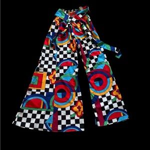 Colorful Geometric Wide-Leg Pants